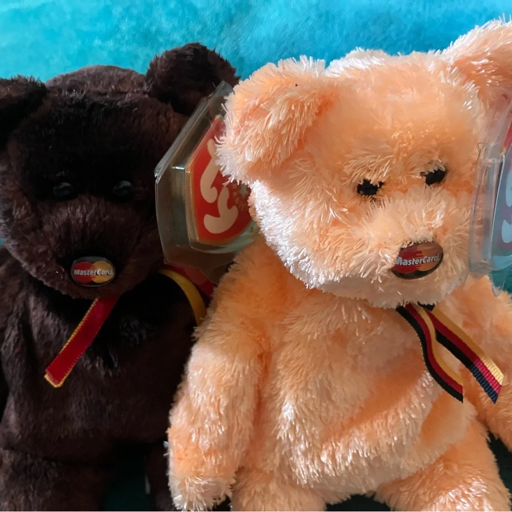 Ty Beanie Babies Brown M.C Bear, And Orange M.C. 11 Beanie Babie Lot Of 2 - Picture 3 of 6